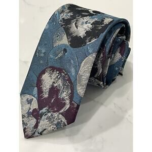 Vintage Skinny Ambiance Napa California Tie 56.6 x 3 Abstract Floral Made in USA